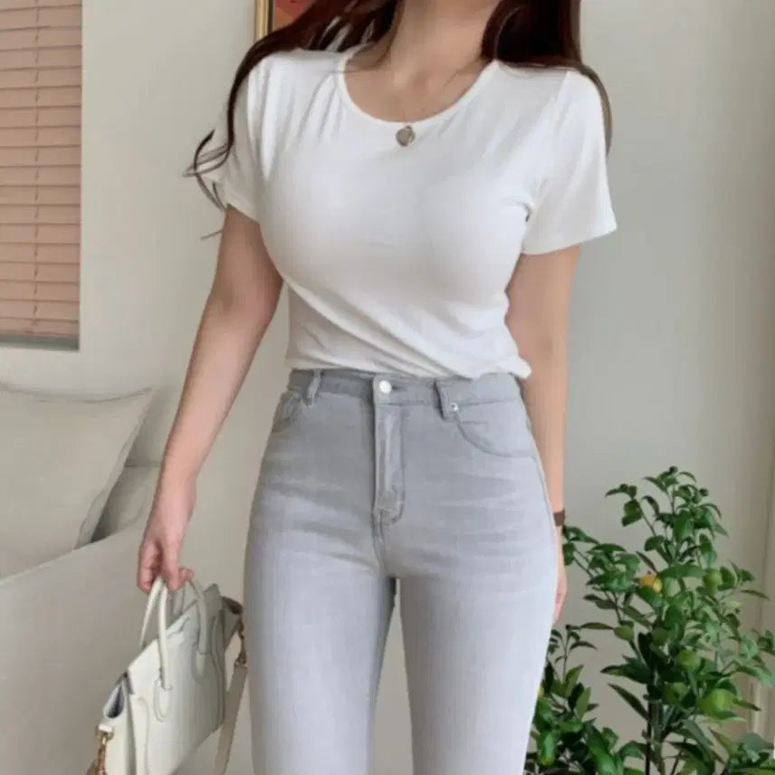[BUNJANG] Blanc et Rose Cream Short-Sleeve T-Shirt Ivory New / 블랑쉐 슈크림 반팔티 아이보리 새상품