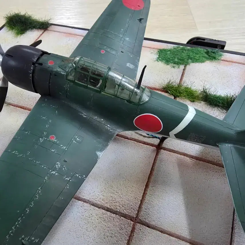 [BUNJANG] Hasegawa 1/48 Scale A6M3 Zero Fighter Diorama Display Model / 1/48 하세가와 A6M3 제로파이터 디오라마 완성작