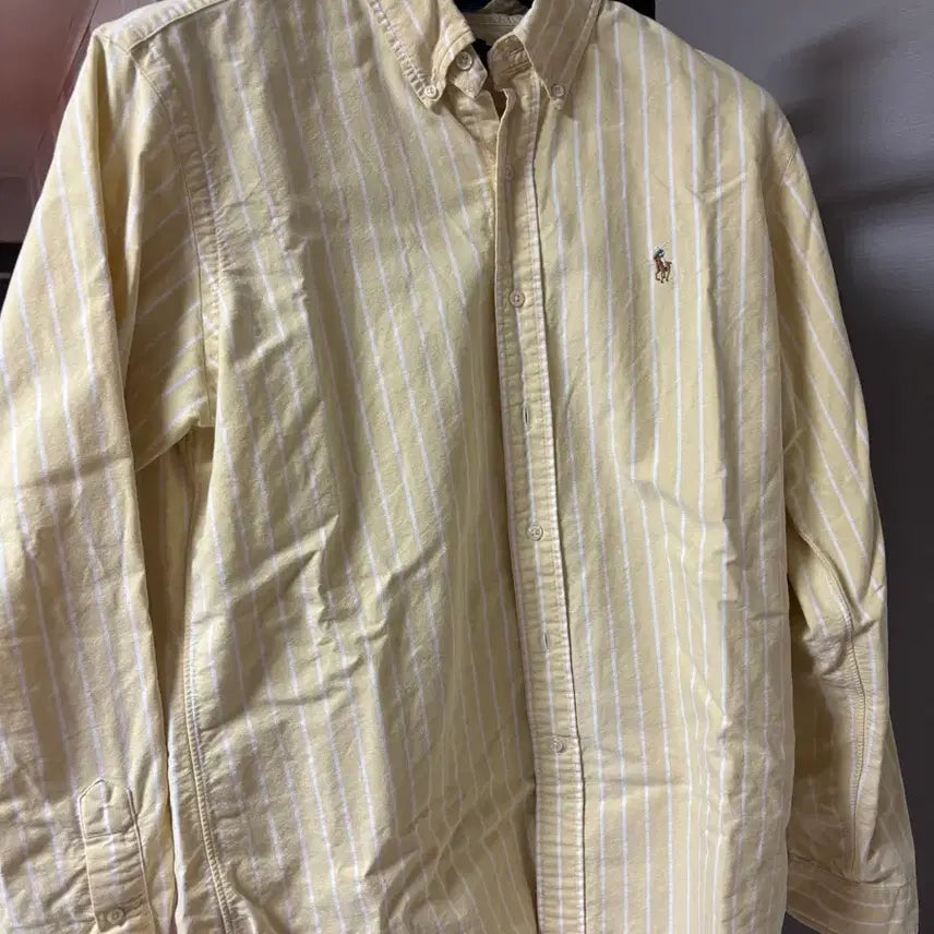 [BUNJANG] Polo Ralph Lauren Striped Shirt Yellow Custom Fit Large / 폴로 랄프로렌 스트라이프 셔츠 옐로우