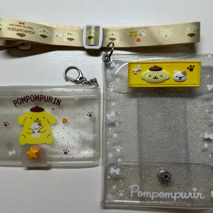 [BUNJANG] Sanrio Pompompurin PVC Ticket Pouch with Lanyard Bundle / (정품)산리오 폼폼푸린 티켓 pvc 파우치 랜야드 일괄