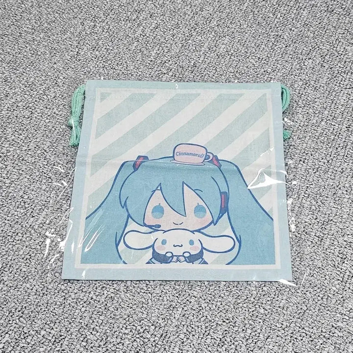 [BUNJANG] Hatsune Miku Cinnamoroll Drawstring Pouch / 미쿠 시나모롤 조리개 파우치