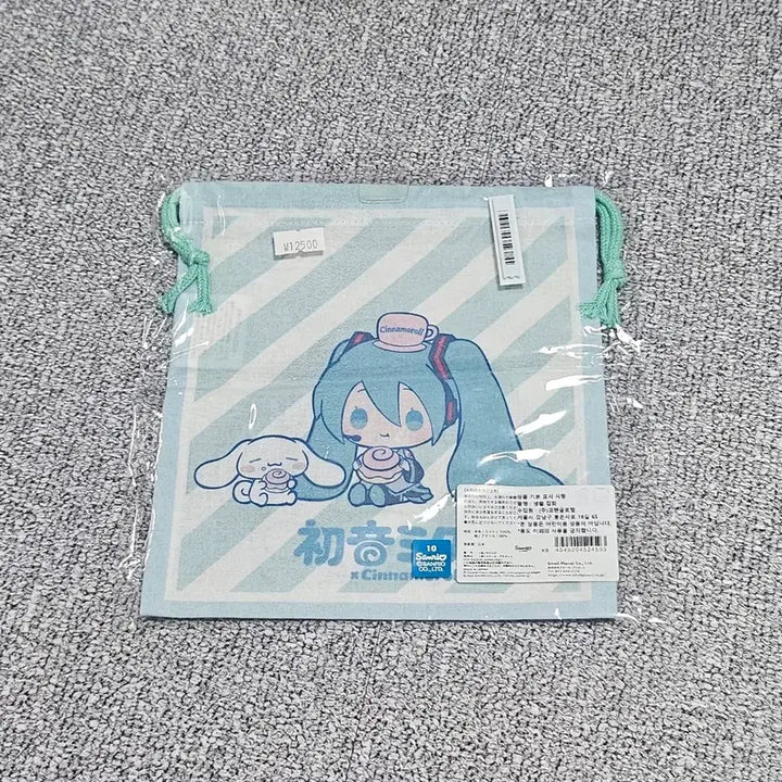 [BUNJANG] Hatsune Miku Cinnamoroll Drawstring Pouch / 미쿠 시나모롤 조리개 파우치