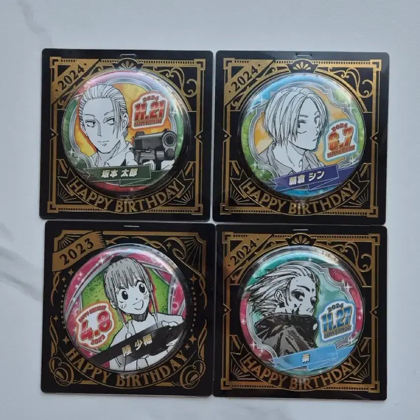 [BUNJANG] Sakamoto Days Birthday Can Badge Set 2024 Gaku, Shin, Taro / [미개봉] 사카모토데이즈 생일 캔뱃지 2024 가쿠 신 루 타로 사카데이