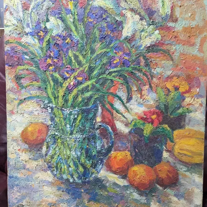 [BUNJANG] Floral Still Life Oil Painting with Frame / 꽃 정물화 유화 그림 액자