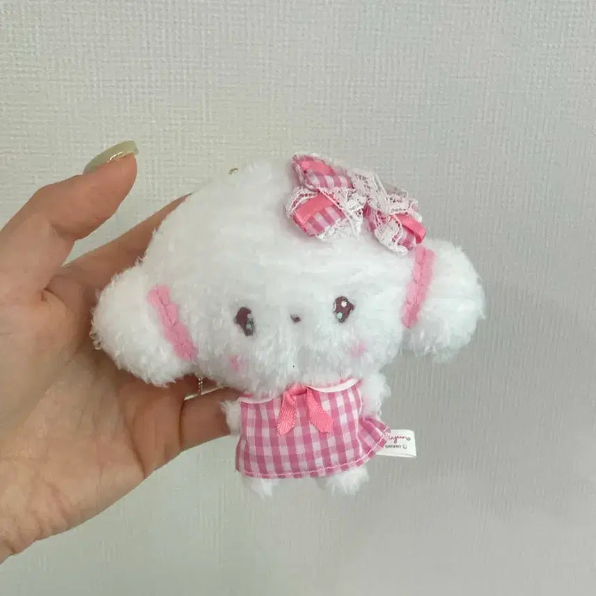 [BUNJANG] Sanrio CorgiPink Check Mascot Doll Keychain (New) / (새상품) 산리오 코기뮹 핑크체크 마스코트 인형 키링