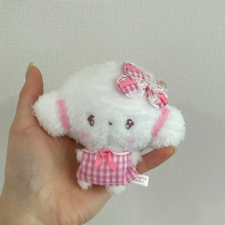 [BUNJANG] Sanrio CorgiPink Check Mascot Doll Keychain (New) / (새상품) 산리오 코기뮹 핑크체크 마스코트 인형 키링