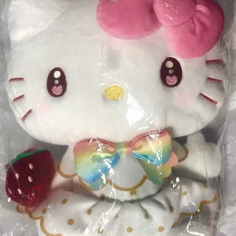 [BUNJANG] Sanrio Ichigo Shinbun Strawberry Kitty Plush Doll / 이치고신문 딸기 키티 인형 누이 산리오