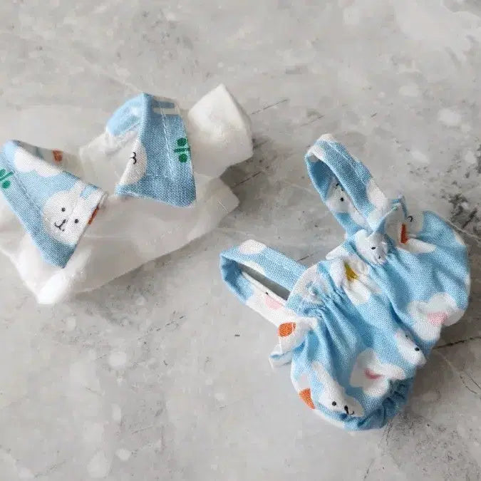 [BUNJANG] 15cm Plush Doll Clothes Set - Sky Blue / 솜인형 인형옷 15cm 누이옷 세트 하늘색