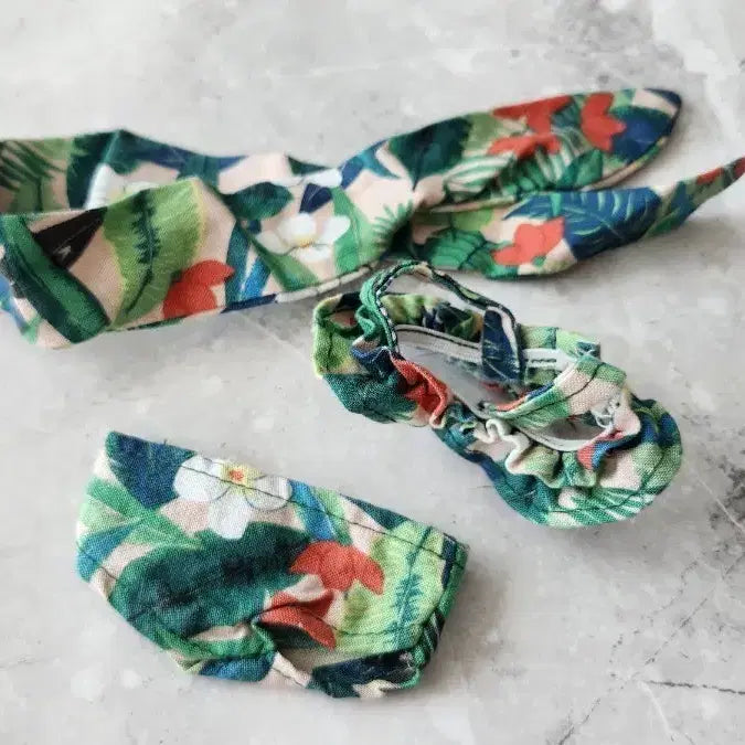 [BUNJANG] 15cm Tropical Swimsuit Set Bikini for Dolls / 무속성 인형옷 15cm 트로피컬 수영복 세트 비키니