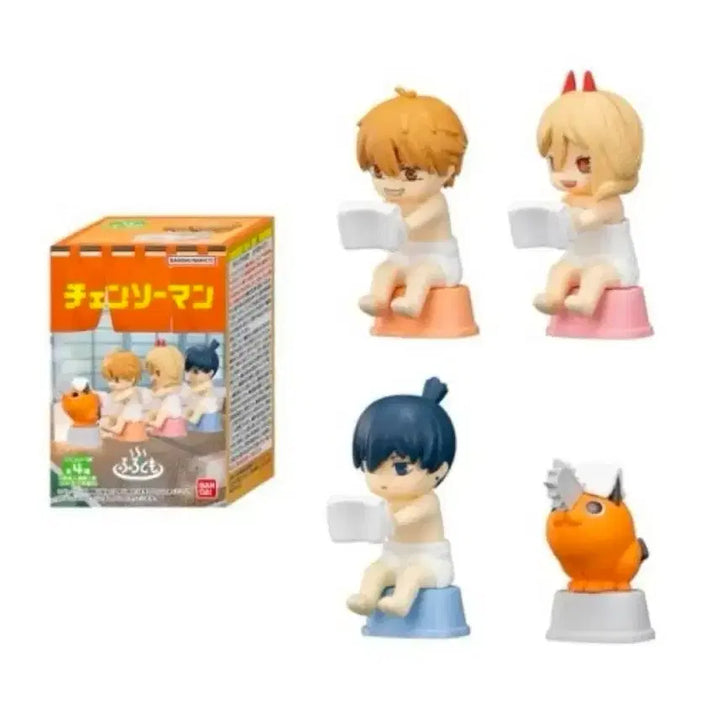 [BUNJANG] Chainsaw Man Onsen Gacha Acrylic Standee - Denji, Power, Aki, Pochita / 체인소맨 온천 가챠, 목욕 가챠, 후로토모 가챠 덴지 파워 아키 포치타