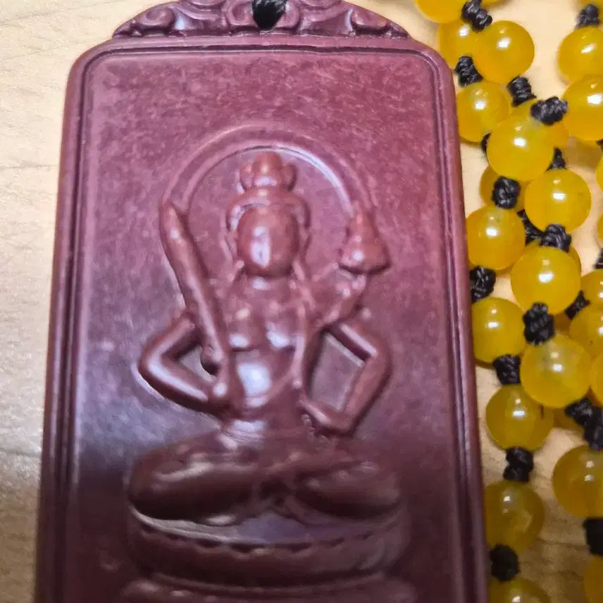 [BUNJANG] Tiger and Sheep Zodiac Necklaces with Vermilion Stone / 경면주사로 만든 호랑이띠.양띠 목걸이