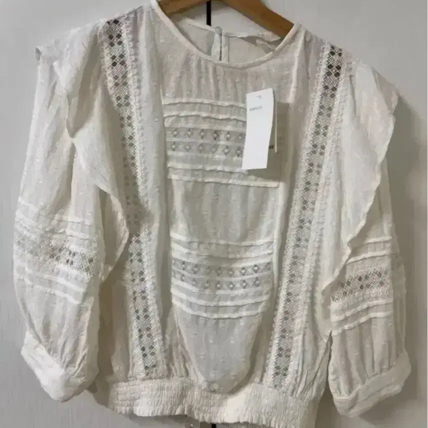 [BUNJANG] COS H&amp;M Ruffle Bohemian Blouse with Lace Frills / (택ㅇ) 코스 hm 러플 보헤미안 블라우스 레이스 프릴레이