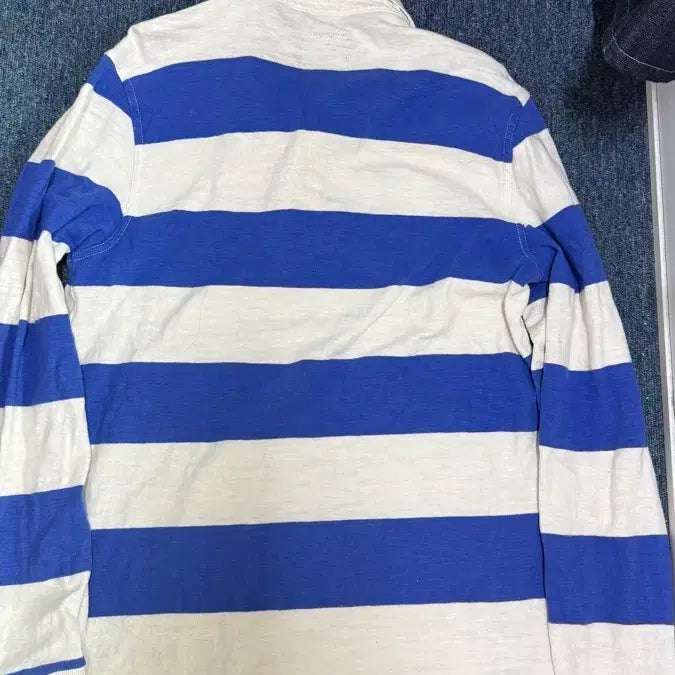 [BUNJANG] Abercrombie &amp; Fitch Striped Long Sleeve Rugby Shirt L / 아베크롬비 스트라이프 긴팔 럭비티