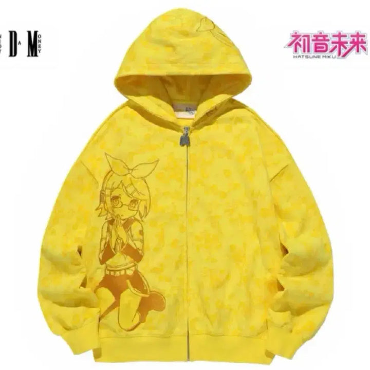[SOLD OUT] 보컬로이드 카가미네 린 medm MEDM 콜라보 후드집업 판매 XL