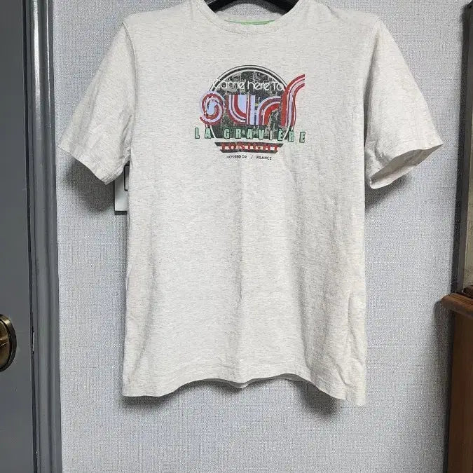 [BUNJANG] TIME Grey Short Sleeve T-Shirt / 회색 Surf 반팔 티셔츠