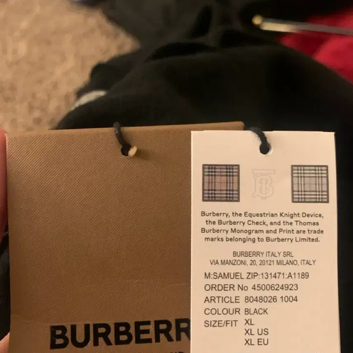 [BUNJANG] Burberry Black Checkered Hoodie Zip-Up XL / 버버리 Burberry 블랙 체크 후드집업  XL사이즈