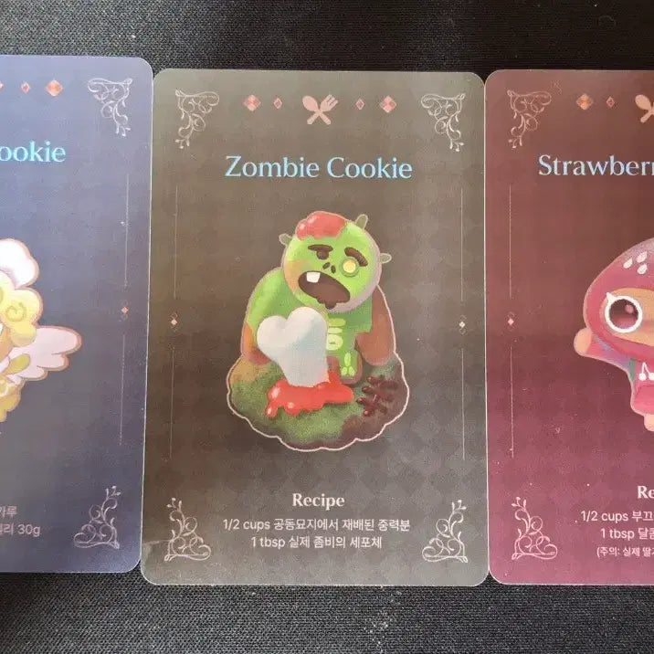 [BUNJANG] Cookierun Angel Zombie Strawberry Cookie Recipe Card / 쿠키런 천사 좀비 딸기 쿠키 레시피카드