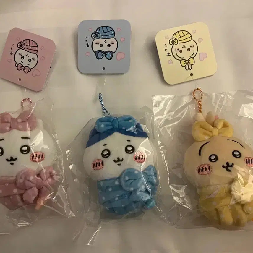 [BUNJANG] Chiikawa Pouch Mascot Set (Hachiware, Usagi, Mako) Keychain / 치이카와 포대기 마스코트 하치와레 우사기 마코 키링 세트