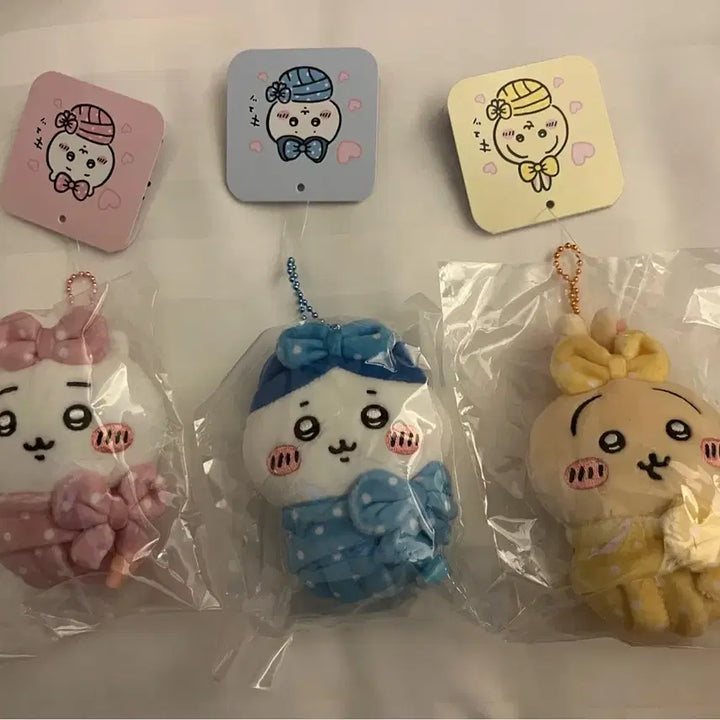 [BUNJANG] Chiikawa Pouch Mascot Set (Hachiware, Usagi, Mako) Keychain / 치이카와 포대기 마스코트 하치와레 우사기 마코 키링 세트