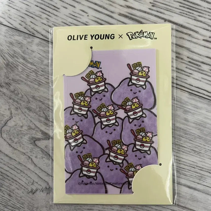 [BUNJANG] Olive Young Pokémon Edition Delight Card Sticker (Ditto) - Sealed / 올리브영 포켓몬 에디션 딜라이트 카드 스티커 미개봉 메타몽