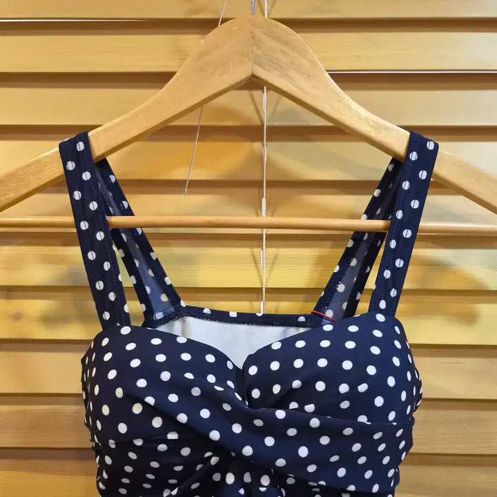 [BUNJANG] Amu Swimwear Polka Shirring Swimsuit Navy Size M / 새제품)Amu swimwear 여성 도트셔링수영복 M사이즈