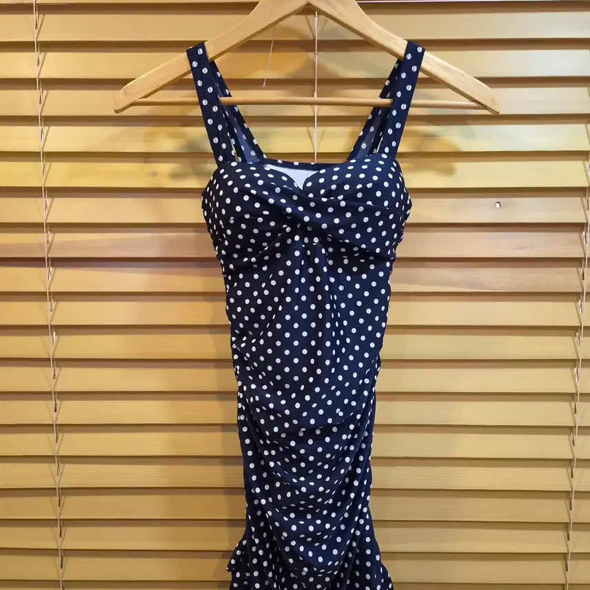 [BUNJANG] Amu Swimwear Polka Shirring Swimsuit Navy Size M / 새제품)Amu swimwear 여성 도트셔링수영복 M사이즈