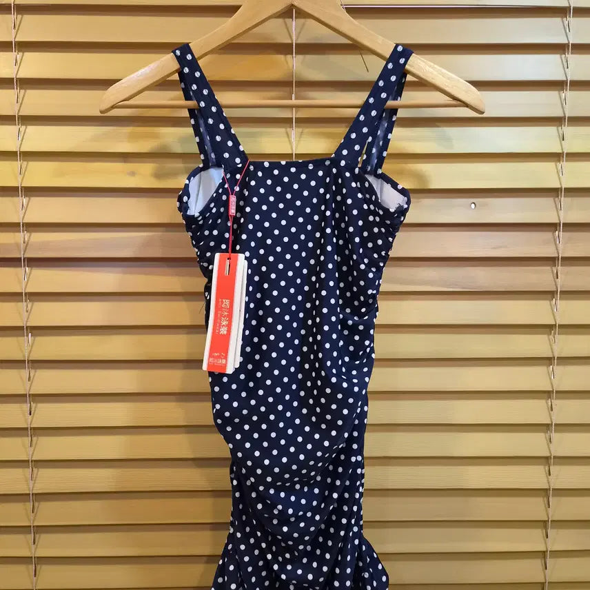 [BUNJANG] Amu Swimwear Polka Shirring Swimsuit Navy Size M / 새제품)Amu swimwear 여성 도트셔링수영복 M사이즈