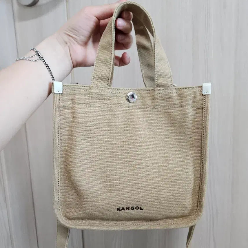 [BUNJANG] Kangol Canvas Mini Tote Bag 3727 Biscuit / 캉골 캔버스 미니 토트백 3727 비스킷 색상 판매합니다!