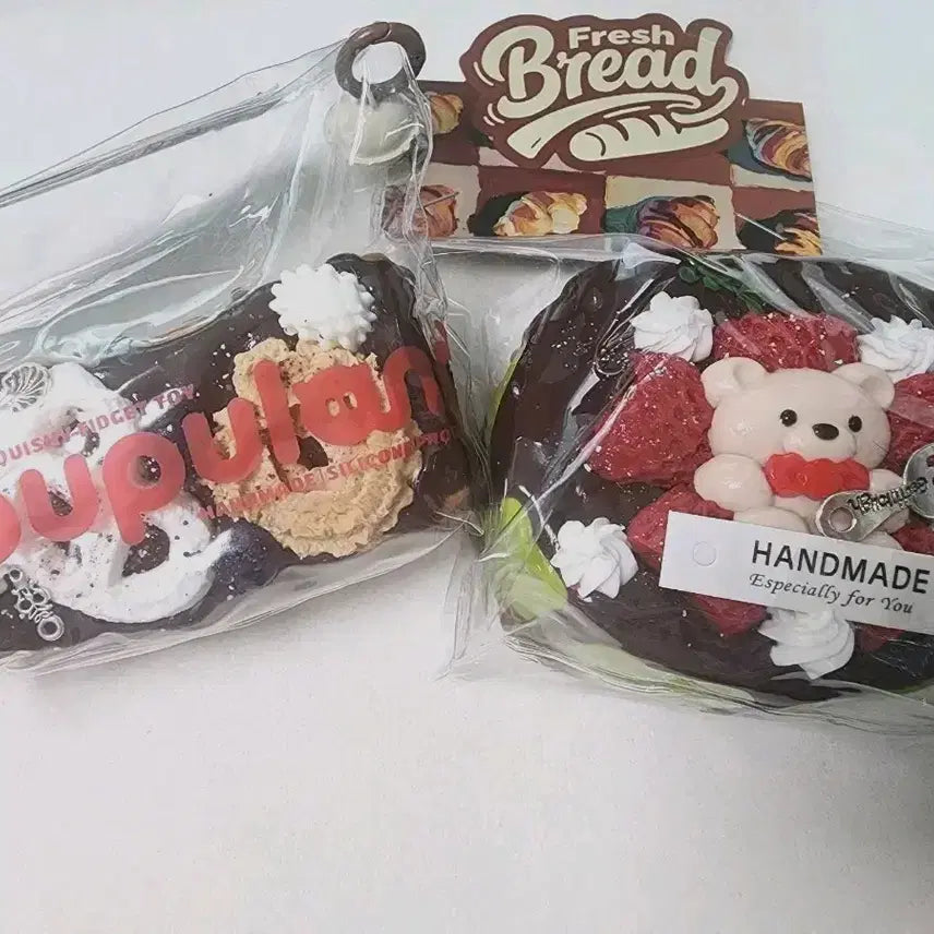 [BUNJANG] Mollangi Green Tea Chocolate Cake &amp; Chocolate Bar Squeeze Toy / 말랑이 녹차초코케이크&amp;초코바
