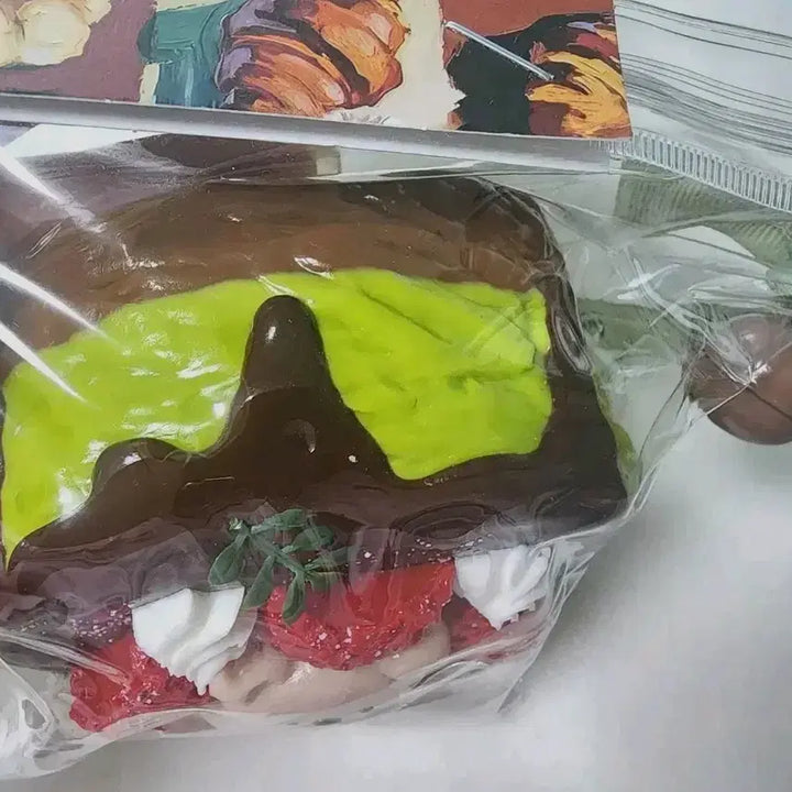[BUNJANG] Mollangi Green Tea Chocolate Cake &amp; Chocolate Bar Squeeze Toy / 말랑이 녹차초코케이크&amp;초코바