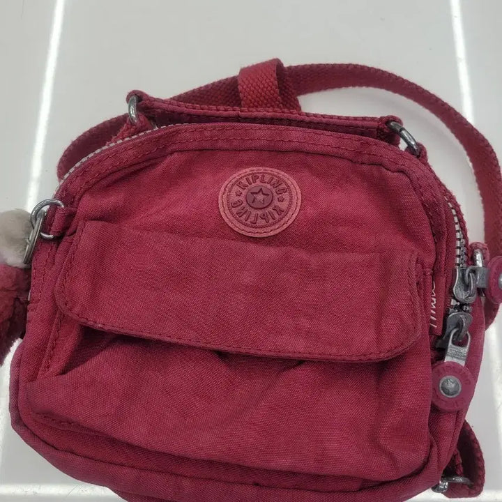 [BUNJANG] Kipling Y2K Vintage Mini Crossbody Bag - Burgundy / 키플링Y2K빈티지 미니 크로스백 버건디 (차분한 버건디,핑크 혼합느낌)