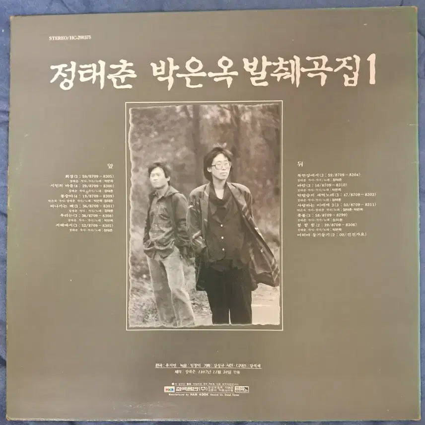 [BUNJANG] Jeong Tae Chun Park Eun Ok Compilation Vol. 1 LP / LP  정태춘 박은옥  (발췌곡집1 )  판매