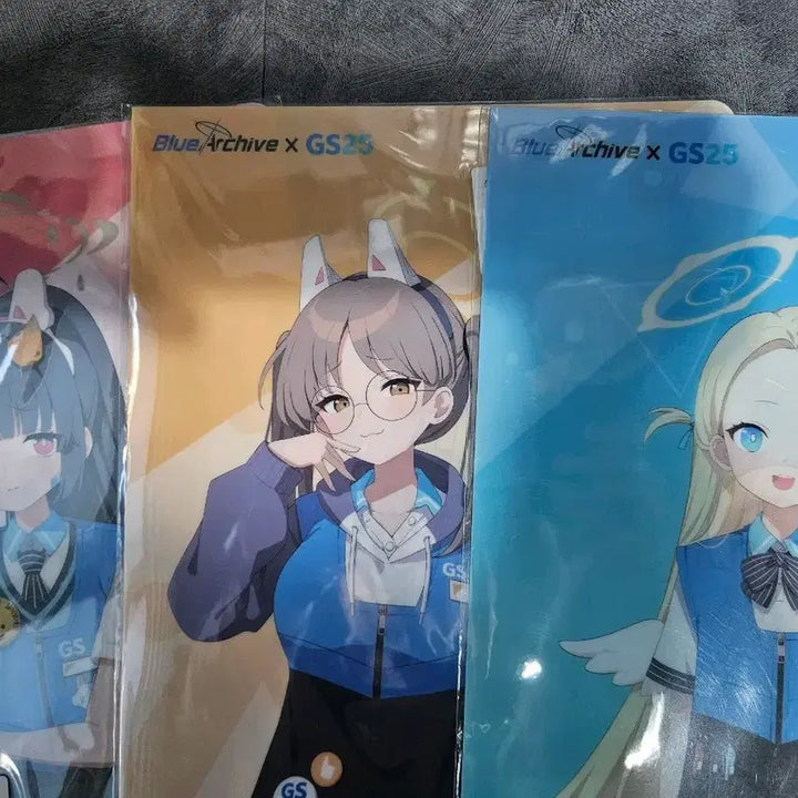 [BUNJANG] Blue Archive GS25 L-Shaped Clear File Set (3 Types) / 블루아카이브 GS25 L자 클리어 파일 3종일괄