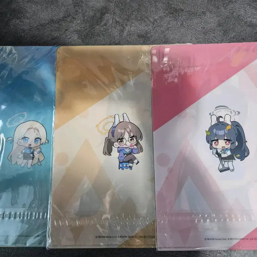 [BUNJANG] Blue Archive GS25 L-Shaped Clear File Set (3 Types) / 블루아카이브 GS25 L자 클리어 파일 3종일괄