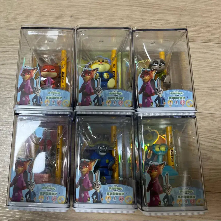 [SOLD OUT] (정가이하) 주토피아2 피규어 연필 스탬프 세트 6종
