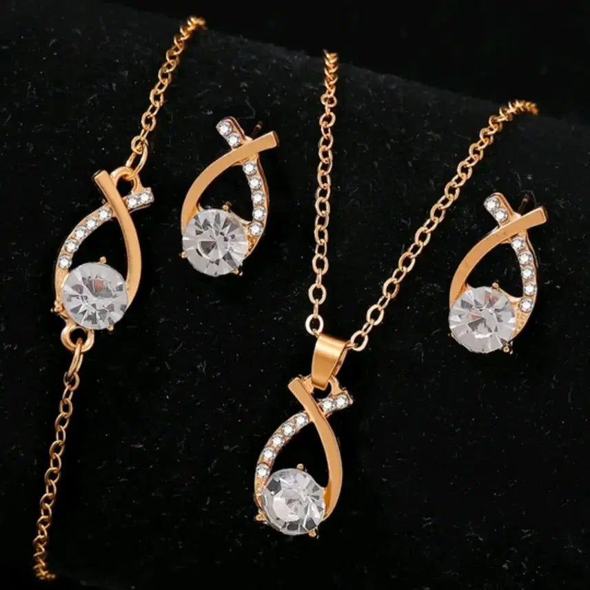[BUNJANG] Savana Cubic Accessory Set (4pcs) / 사바나 큐빅 악세사리 세트 (4pcs)