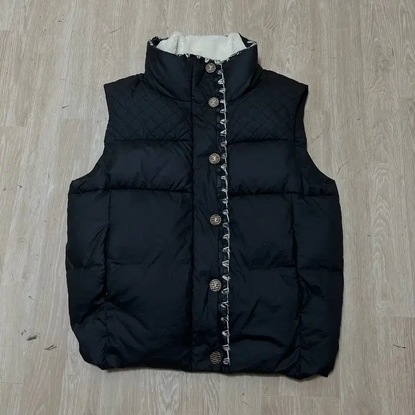 [BUNJANG] TIME (Hansem) Quilted Goose Down Vest with Gold Buttons - Free Size / 한섬 타임 TIME 구스다운 금장 버튼 퀼티드 패딩조끼 FREE