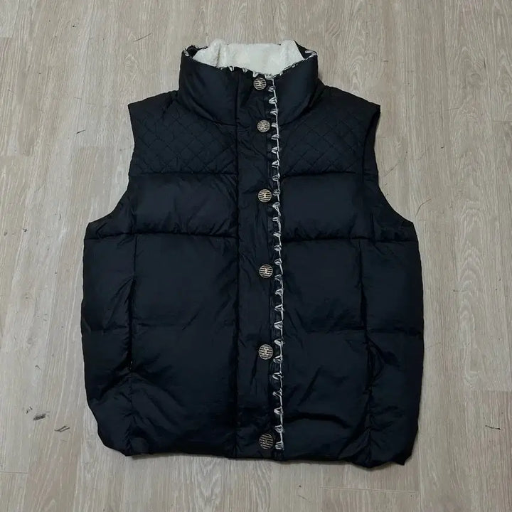 [BUNJANG] TIME (Hansem) Quilted Goose Down Vest with Gold Buttons - Free Size / 한섬 타임 TIME 구스다운 금장 버튼 퀼티드 패딩조끼 FREE