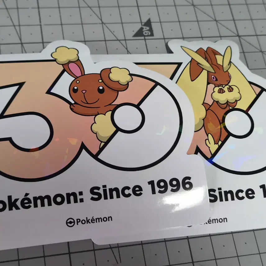 [BUNJANG] Pokemon 30th Anniversary Logo Sticker Set - Lopunny &amp; Buneary / 포켓몬 30주년 로고 스티커 이어롭, 이어롤 판매합니다.