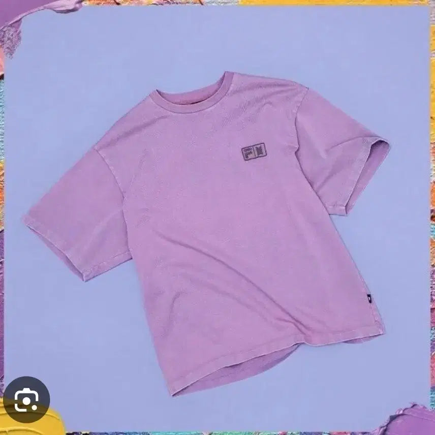 [BUNJANG] BTS x FILA Collaboration Purple T-Shirt / 방탄소년단 BTS 휠라 콜라보 보라색 반팔 셔츠 정품