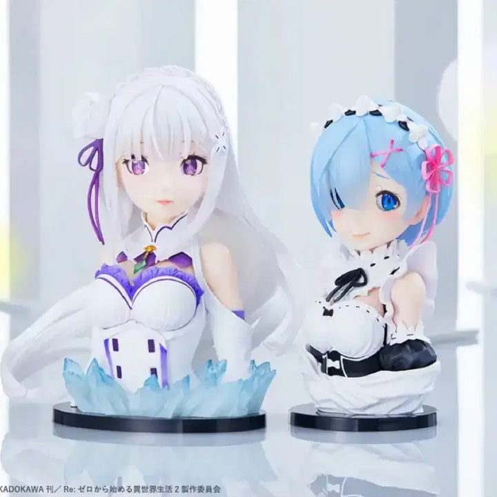 [BUNJANG] Re:Zero Rem Emilia Bust Figure Set / 리제로 렘 에밀리아 흉상 피규어 세트