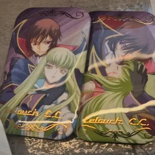 [BUNJANG] Code Geass Lelouch &amp; C.C. Square Can Badge Bundle Set / 일괄) 코드기어스 를르슈 C.C. 스퀘어 캔뱃지