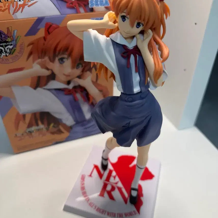 [BUNJANG] Sega Neon Genesis Evangelion Asuka Langley School Uniform 30th Anniversary Figure (Full Box) / 풀박 세가 신세기 에반게리온 아스카 랑그레이 교복 피규어 30주년