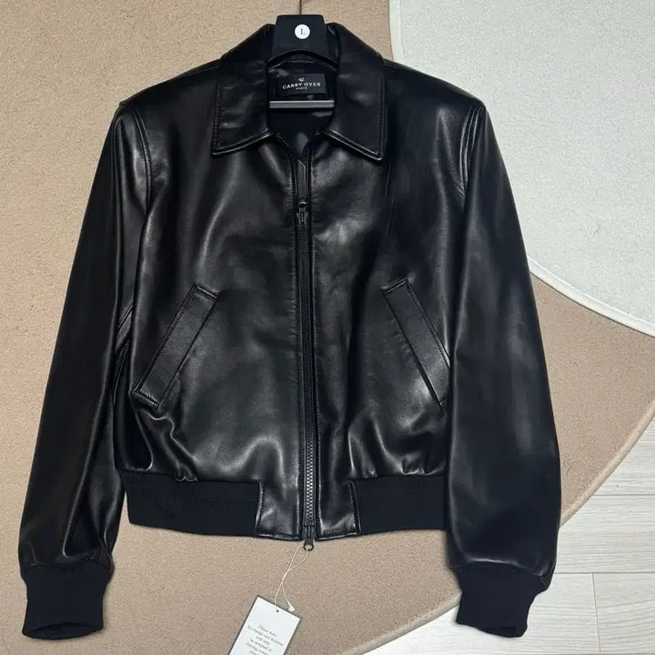 [BUNJANG] Puerhomme Napa Leather Cropped Blouson Jacket / 캐리오버 퓨에르옴므 베이비 나파 레더 크롭 블루종 L 새상품
