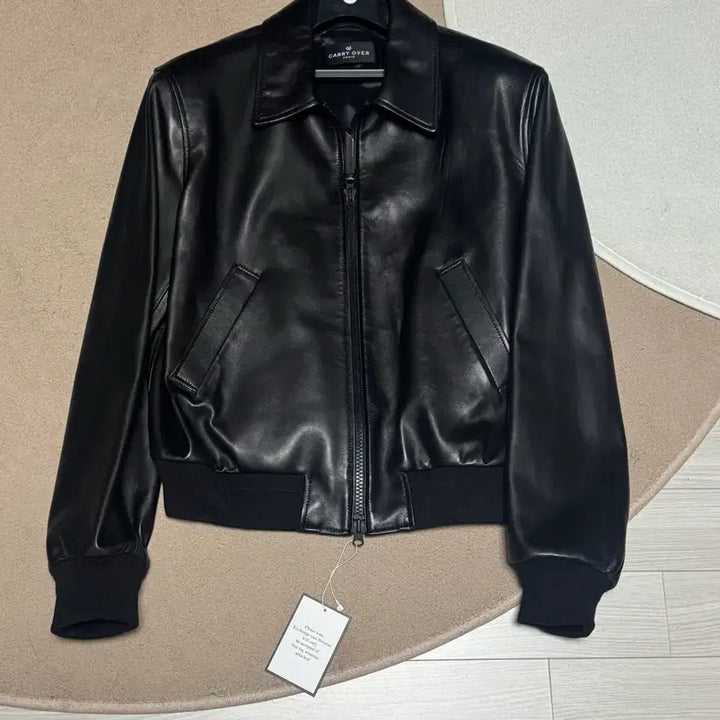 [BUNJANG] Puerhomme Napa Leather Cropped Blouson Jacket / 캐리오버 퓨에르옴므 베이비 나파 레더 크롭 블루종 L 새상품