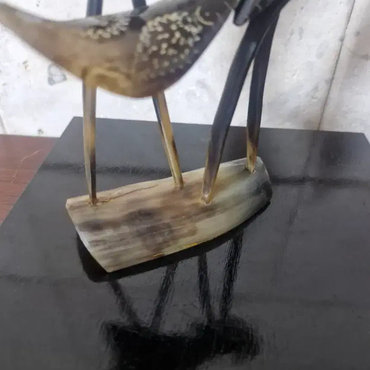 [BUNJANG] Ox Horn Crane Sculpture Ornament / 우각뿔 공예품 두루미 조각상 장식품