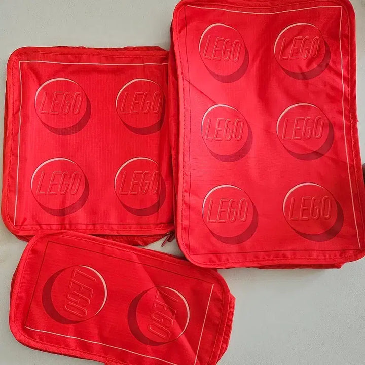 [BUNJANG] LEGO Brick Design Travel Pouch Set (3 Pieces) / 레고 브릭 디자인 여행 파우치 3종 세트 새상품