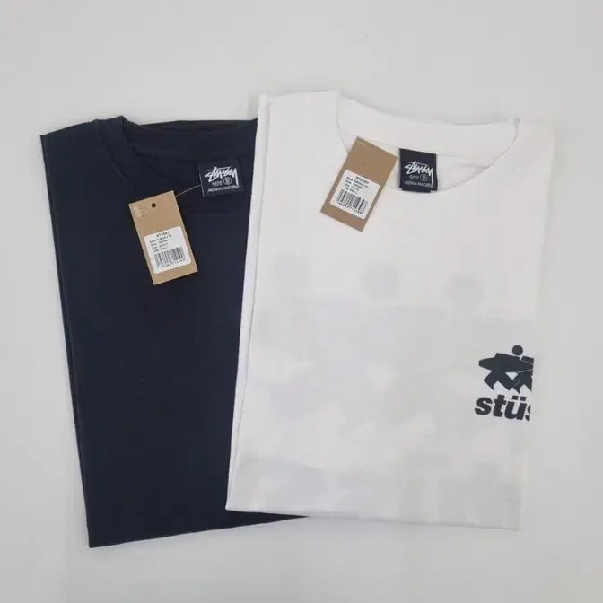 [BUNJANG] Stussy Stock Logo Short Sleeve T-Shirt (Black/White) / 정품/무료배송)스 투 시 서퍼 반팔 , 블랙 화이트