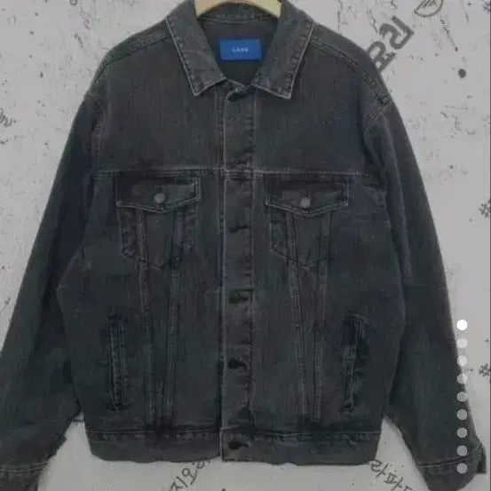 [BUNJANG] Unisex Black Denim Trucker Jacket / 흑청자켓 남녀공용 프리사이즈. 블랙 데님 트러커 자켓