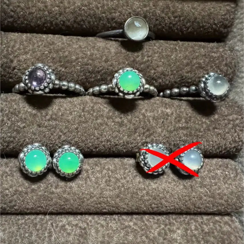 [BUNJANG] Pandora Discontinued Ring &amp; Earrings - Birthstone Collection / 판도라 단종 반지 귀걸이 구탄생석 구탄 2월, 5월, 6월 신탄생석 신탄
